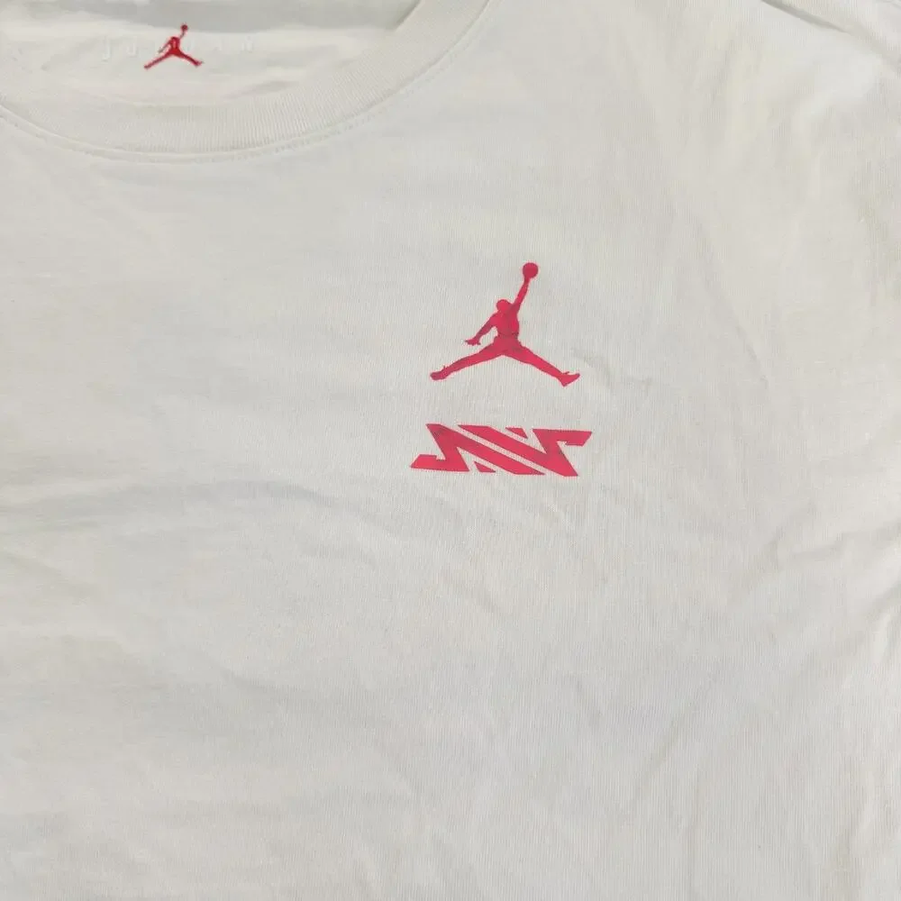 Jordan Mens XXL Graphic Tee Light Green Gray Lightning Spell Out T-Shirt Used